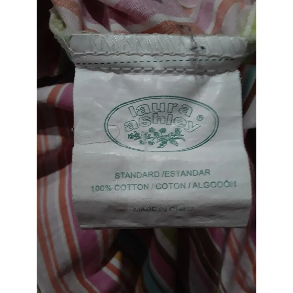 Vintage Laura Ashley Sheets Flat, Fitted Sheet and 2 Pillowcases, Striped. Twin